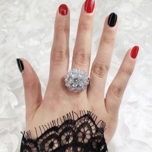 sterling silver stamped CZ simulated 3ct stones